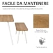 SET TAVOLO DA PRANZO CON 2 PANCHE IN STILE NORDICO LEGNO E METALLO BIANCO