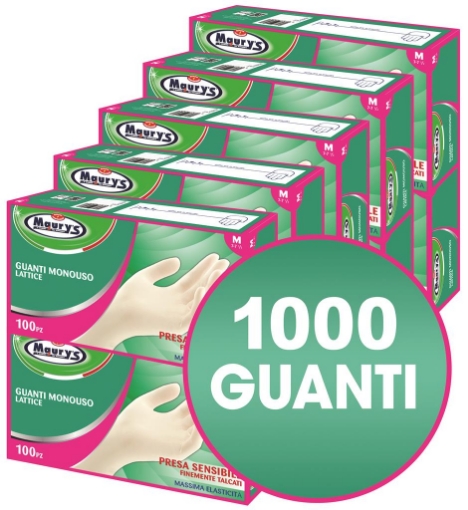 1000 MAURY'S GUANTI IN LATTICE TALCATI TAGLIA M 10X100PZ