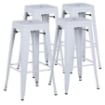 SET 4 SGABELLI BAR VICTORIA IN METALLO 42 X 42 X H 76 CM DI COLORE BIANCO