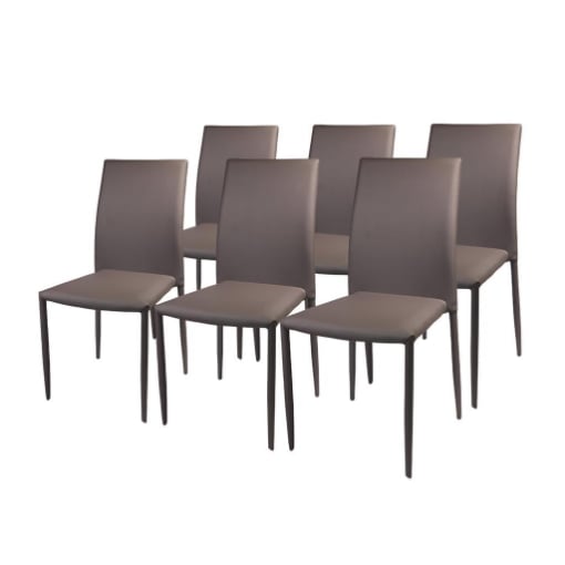 Set di 6 sedie da pranzo in tessuto grigio