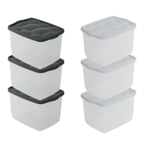 KIT SET 6 PZ SCATOLA BOX CHIC IN PLASTICA DA 40X30X25CM IN COLORE ASSORTITO