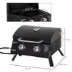 BARBECUE A GAS PIEGHEVOLE CON COPERCHIO, TERMOMETRO E 2 BRUCIATORI IN ACCIAIO