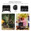 BARBECUE A GAS PIEGHEVOLE CON COPERCHIO, TERMOMETRO E 2 BRUCIATORI IN ACCIAIO