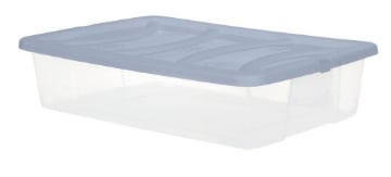 BOX SCATOLA SOTTO LETTO DA 60X40XH14CM IN PLASTICA CON COPERCHIO GRIGIO