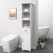 ARMADIETTO BAGNO CON SCAFFALE A 3 LIVELLI 1 CASSETTO E 1 MOBILETTO 34X30X163CM