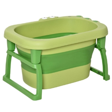 VASCA BAGNETTO PIEGHEVOLE 0-6 ANNI IN PLASTICA ANTISCIVOLO VERDE