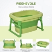 VASCA BAGNETTO PIEGHEVOLE 0-6 ANNI IN PLASTICA ANTISCIVOLO VERDE