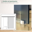 PORTA SCORREVOLE IN VETRO SATINATO CON 4 STRISCE TRASPARENTI, 102.5X205CM
