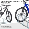 RASTRELLIERA PORTABICICLETTE PARCHEGGIO PER 4 BICICLETTE IN ACCIAIO 110X33X27 CM