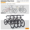 RASTRELLIERA PORTABICICLETTE PARCHEGGIO PER 4 BICICLETTE IN ACCIAIO 110X33X27 CM