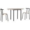 SET DA PRANZO 3 PEZZI CON 2 SEDIE E 1 TAVOLO DA PRANZO OVALE IN MDF E ACCIAIO