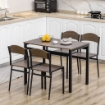 SET DA PRANZO DA 5 PEZZI CON 1 TAVOLO RETTANGOLARE 100X63X76.5 CM E 4 SEDIE