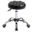 SGABELLO AD ALTEZZA REGOLABILE CON 5 RUOTE IN ACCIAIO GOMMAPIUMA E SIMILPELLE