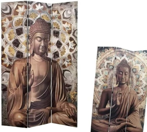 SEPARE' PARAVENTO A 3 PANNELLI CON DISEGNO BUDDHA 38X180X2,5 CM