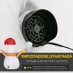 PUPAZZO DI NEVE GONFIABILE CON LUCE LED COLORATA GONFIATORE INCLUSO 97X50X120CM