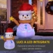 PUPAZZO DI NEVE GONFIABILE CON LUCE LED COLORATA GONFIATORE INCLUSO 97X50X120CM