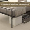 STRUTTURA LETTO SINGOLO IN ACCIAIO CON DOGHE INTEGRATE TESTIERA E PEDIERA