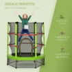 OK TAPPETO ELASTICO 140CM PER BAMBINI DA 3 ANNI CON RETE DI PROTEZIONE MAX 45KG