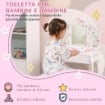 Il numero 1 del risparmio-TOELETTA PER BAMBINI CON SGABELLO IN LEGNO, 3  SPECCHI E CASSETTO 63X40X85CM