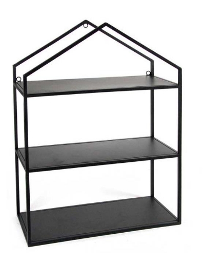 INDUSTRIAL BACHECA HOME IN METALLO A 3 RIPIANI 53 X 23 X 70 CM DI COLORE NERO