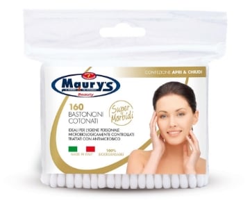 MAURY'S COTTON FIOC BASTONCINI COTONATI IN BUSTA DA VIAGGIO 160 PZ