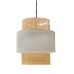 LAMPADARIO STILE INDUSTRIAL 40X44 CM CON PARALUME CREMA E BIANCO