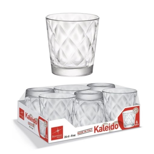 BORMIOLI KALEIDO SET 6 BICCHIERI PER ACQUA DA 24 CL