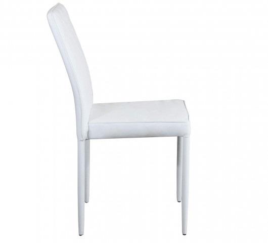 sedia in fusto cromato con sedile skai bianco