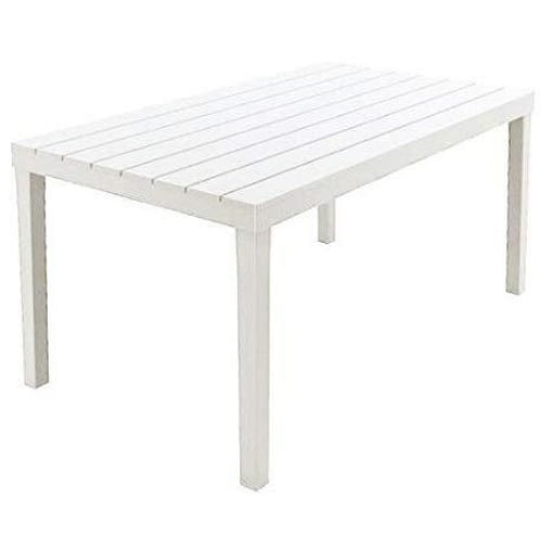 MAURY'S TAVOLO IN RESINA SUMATRA DOGHE BIANCO 138X80X72CM DA ESTERNO 