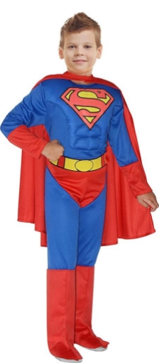 Il numero 1 del risparmio-COSTUME CARNEVALE SUPERMAN CON MUSCOLI