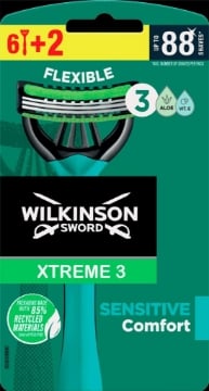 RASOIO WILKINSON XTREME IN CONFEZIONE 6+2 SENSITIVE OKX