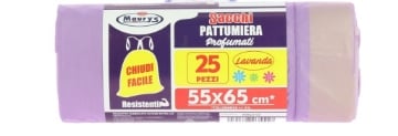 MAURY'S SACCHI PATTUMIERA 55X65 DA 25PZ CHIUSURA FACILE LAVANDA