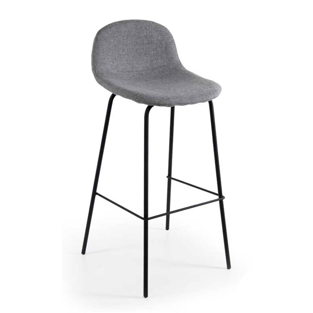 Set Di 2 Sgabelli Da Bar Senza Schienale In Legno Di Gomma Ed Ecopelle – Altezza 61 Cm, Seduta Imbottita, Poggiapiedi – Per Cucina A Isola E Bancone – Testati SGS, Nero