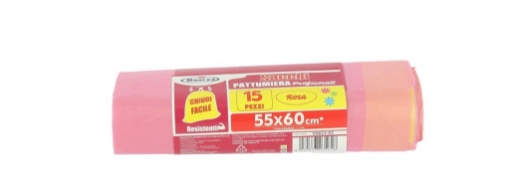 MAURY'S SACCHETTI PATTUMIERA 55X60 CONFEZIONE 15PZ ROSA CON LEGACCIO