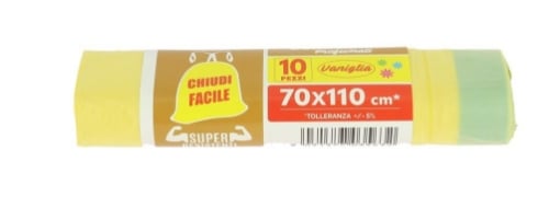 MAURY'S SACCHETTI PATTUMIERA VANIGLIA 70X110 DA 10PZ CON CHIUDI FACILE