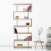 OK LIBRERIA DESIGN MODERNO IN LEGNO CON 6 RIPIANI, LEGNO NATURALE, 80X23X192CM