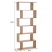 OK LIBRERIA DESIGN MODERNO IN LEGNO CON 6 RIPIANI, LEGNO NATURALE, 80X23X192CM