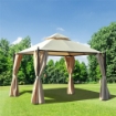 GAZEBO DA GIARDINO IMPERMEABILE 3 X 3M CON 4 PANNELLI LATERALI BEIGE