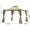 GAZEBO DA GIARDINO IMPERMEABILE 3 X 3M CON 4 PANNELLI LATERALI BEIGE