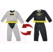 COSTUME CARNEVALE BATMAN REVERSIBILE CON MUSCOLI BAMBINO 8-10 ANNI 124 CM