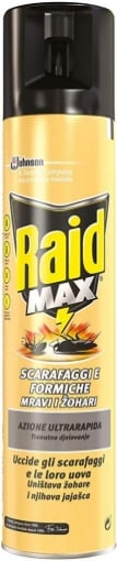 RAID INSETTICIDA SPRAY SCARAFAGGI E FORMICHE 300 ML