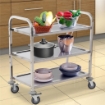 CARELLO CUCINA CARRELLO PORTAVIVANDE CON RUOTE SCAFFALE CUCINA 3 RIPIANI IN ACCIAIO INOX 85X45X90CM