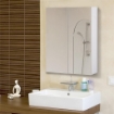 MOBILETTO PENSILE DA BAGNO CON 2 ANTE E SPECCHIERA IN MDF BIANCO 60 X 75 X 15CM