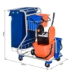 CARRELLO PULIZIE PROFESSIONALE CON 4 SECCHI 18L/6L  BLU E ARANCIONE