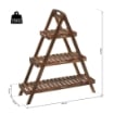 SCAFFALATURA PORTA VASI IN LEGNO DI ABETE ROSSO 3 RIPIANI 86X28X100CM