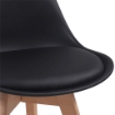 MAURY'S SEDIA NORDICA NERA STILE SCANDINAVO GAMBE IN LEGNO CON CUSCINO