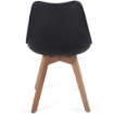 MAURY'S SEDIA NORDICA NERA STILE SCANDINAVO GAMBE IN LEGNO CON CUSCINO