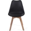 MAURY'S SEDIA NORDICA NERA STILE SCANDINAVO GAMBE IN LEGNO CON CUSCINO