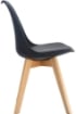 MAURY'S SEDIA NORDICA NERA STILE SCANDINAVO GAMBE IN LEGNO CON CUSCINO