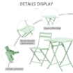 SET TAVOLO E SEDIE DA GIARDINO ED ESTERNO IN METALLO VERDE, SET DA 3 PEZZI PIEGHEVOLE E SALVASPAZIO